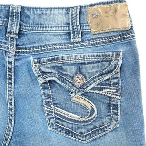 Suki Surplus Distressed Flap W31 L37 Silver Jean